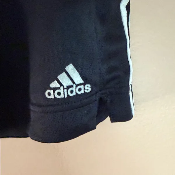 adidas Black Shorts with White Side Stripes - Image 3