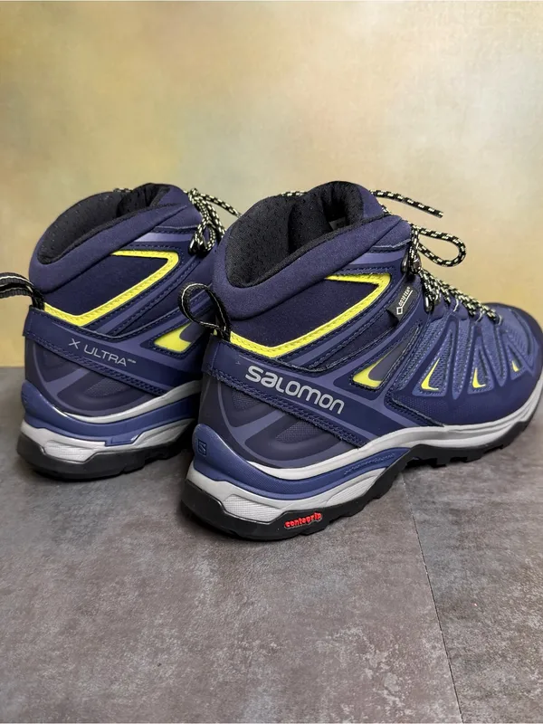 Salomon X Ultra Wide GTX Women's Wide Waterproof Hiking Boots Blue/Yellow Sz 10 - Image 11
