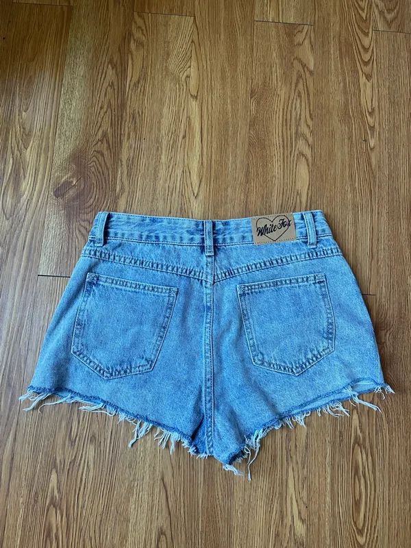White fox bring the vibe denim shorts NWT - Image 12