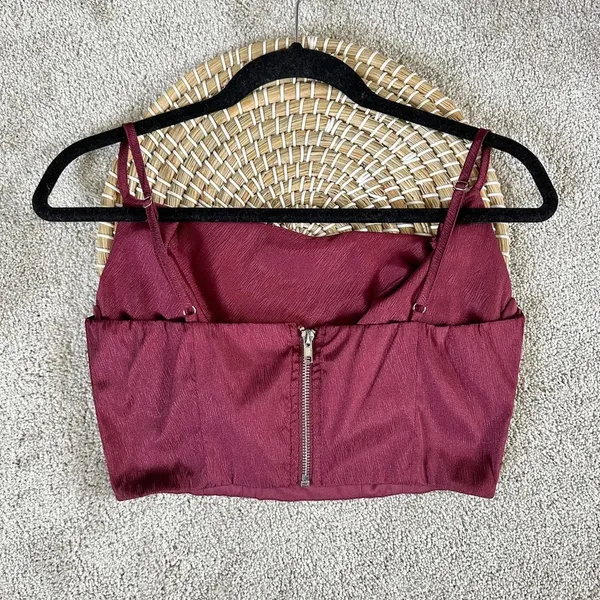 Lulu’s Satin Cowl Burgundy Tank Top Size S - Image 4