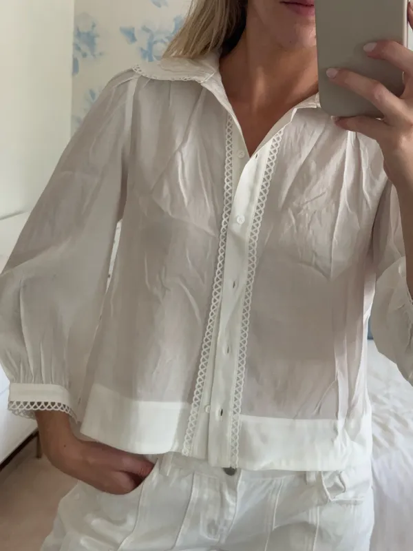 English Factory Top Scalloped Blouse White - Image 2