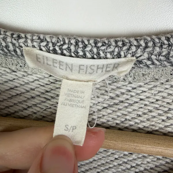 Eileen Fisher‎ Organic Cotton Marled Knit Sweater Small Grey Minimalist Capsule - Image 5