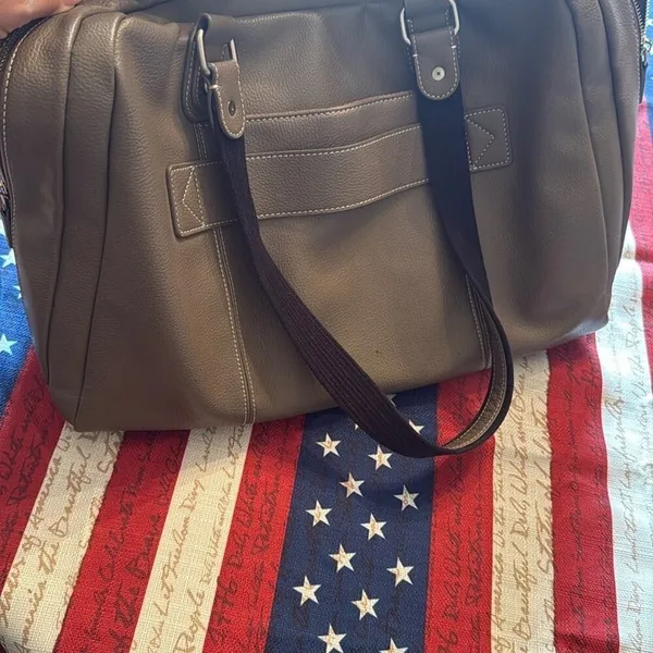 Taupe Laptop Bag with Sophisticated Design - Image 7