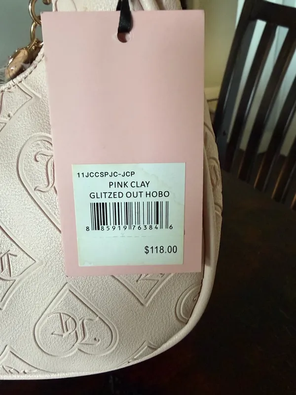 Juicy Couture Blush Pink Clay Glitzed out Hobo. Brand new w/ tags. Flawless - Image 10