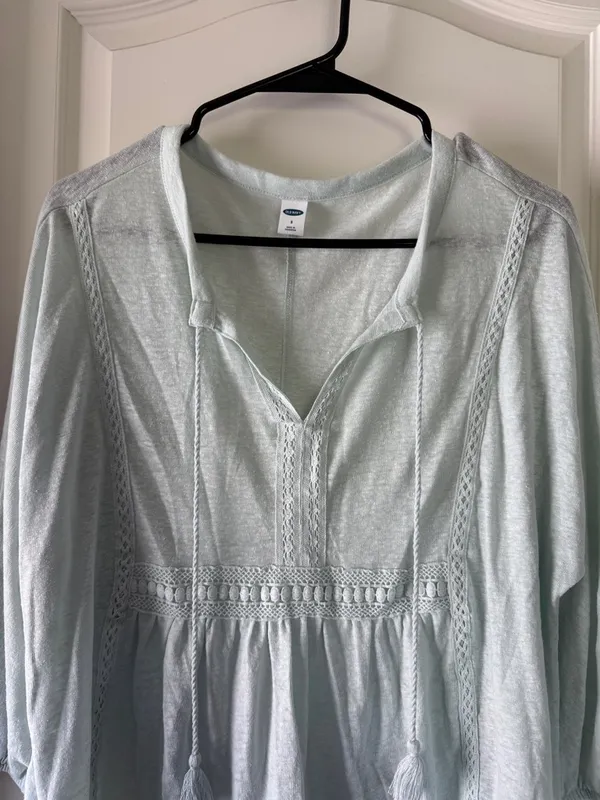 Old Navy Light Mint Lace-Trim Peasant Tunic / AA87 - Image 2