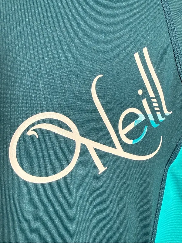 O'Neill Women's Long Sleeve Teal Rash Guard Medium - Image 3