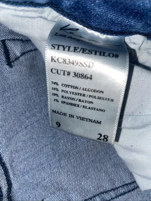 KanCan Medium Blue Distressed Raw Hem Skinny Jeans - Image 3