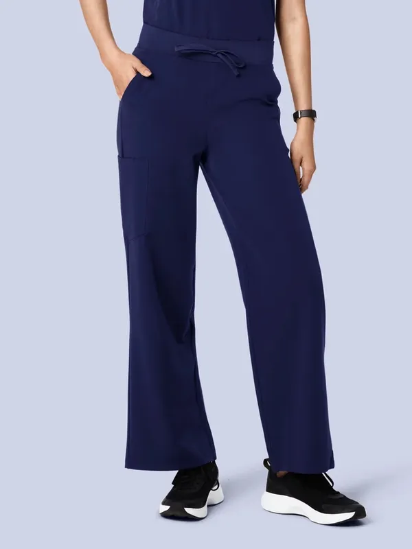 Wide-Leg Women's Pants in Navy - Comfortable Everyday Style - Image 7