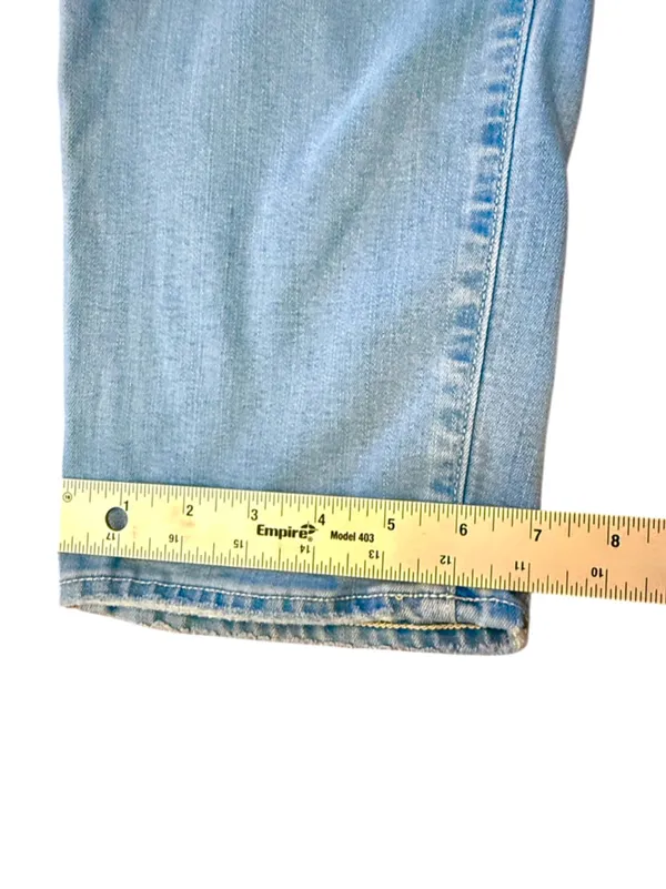 PAIGE Hoxton Slim Crop Jeans Women’s Sz 32 Light Wash High Rise Straight Ankle - Image 11