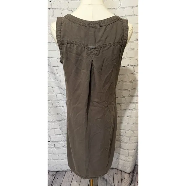 Prana Dress Womens Small Brown Mini Sleeveless Button Pocket Boho Travel - Image 6