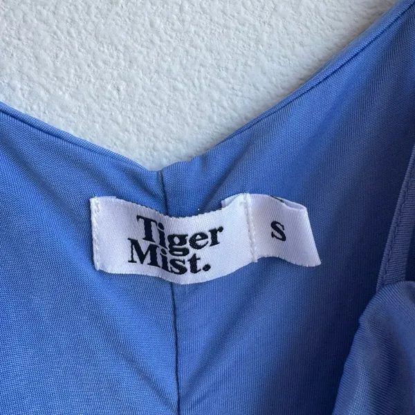Tiger Mist Mini Dress Small Bodycon Short Ruched Blue Tie Front Party Going Out - Image 3
