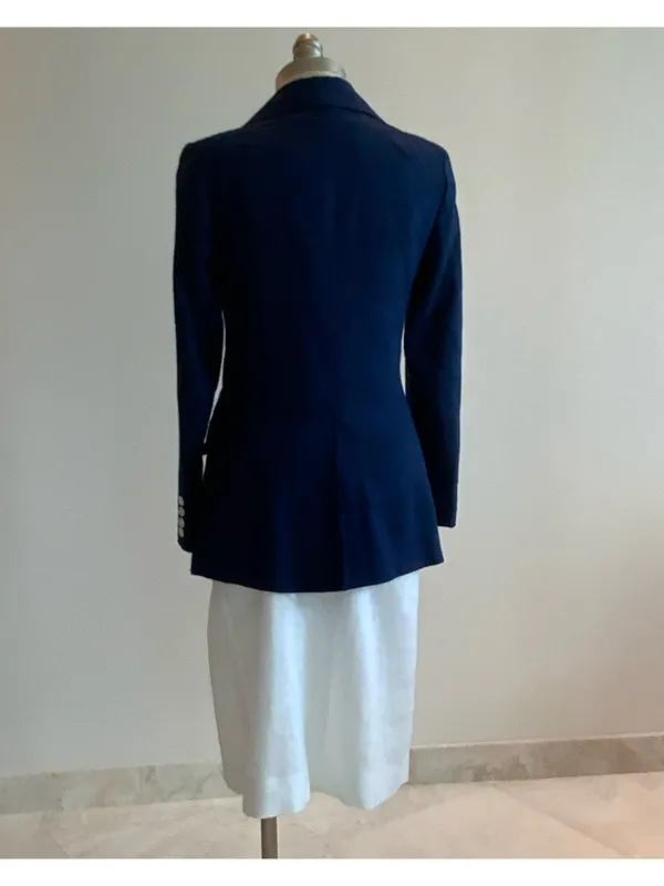 Classic Navy Women's Blazer - Tailored Evan Picone Jacket Sz Small - Image 3