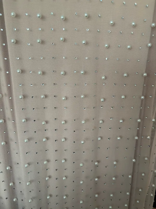 Pearl and Rhinestone Sheer Dress - Image 3