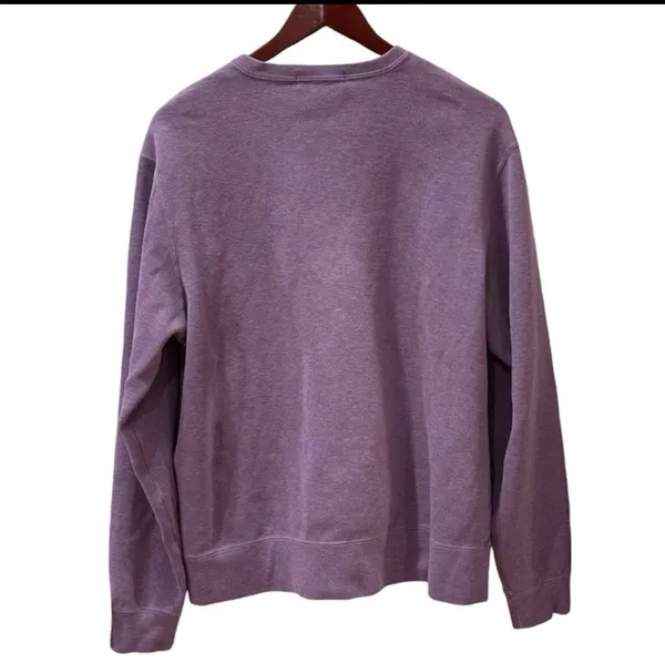 Vintage 90s Ralph Lauren Polo Purple Cotton Vneck Sweatshirt L Relax Fit - Image 2
