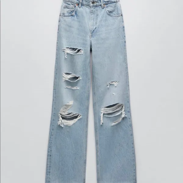 ZARA Ripped Wide Leg Jeans - Image 6