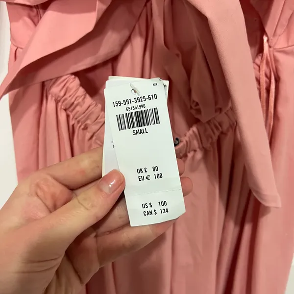 Abercrombie O Ring Midi Dress Pink Small - Image 4