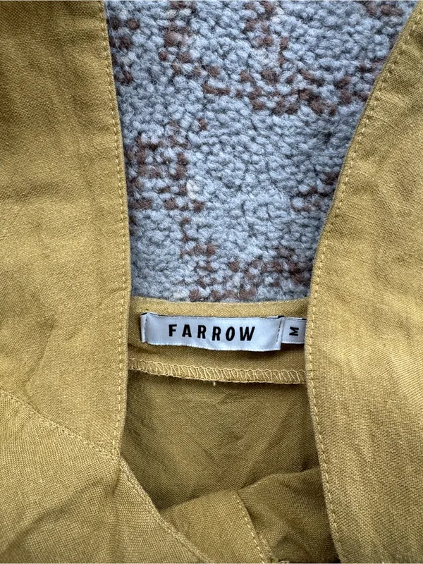Farrow Willy Buttoned Linen Jumpsuit Mustard Medium Yellow - Image 4