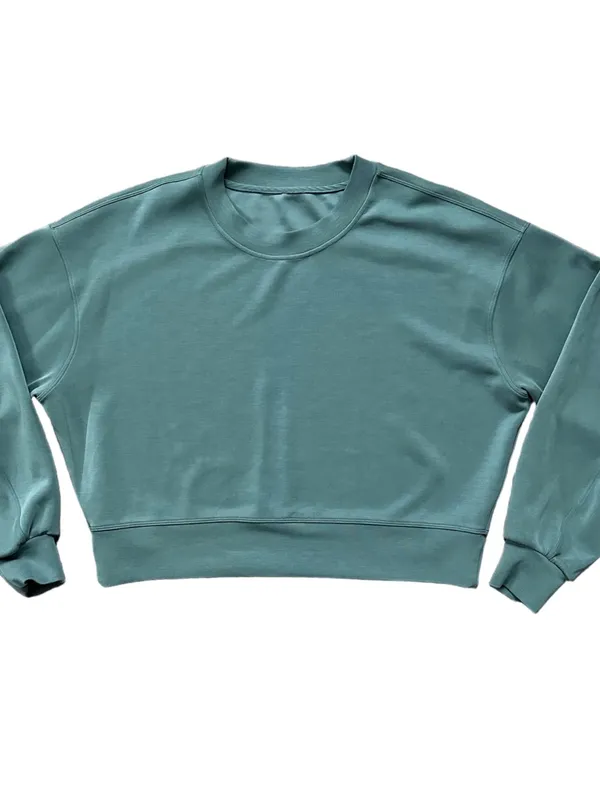Lululemon Perfectly Oversized Crop Crew Softreme Sweatshirt Green Size 4 - Image 11