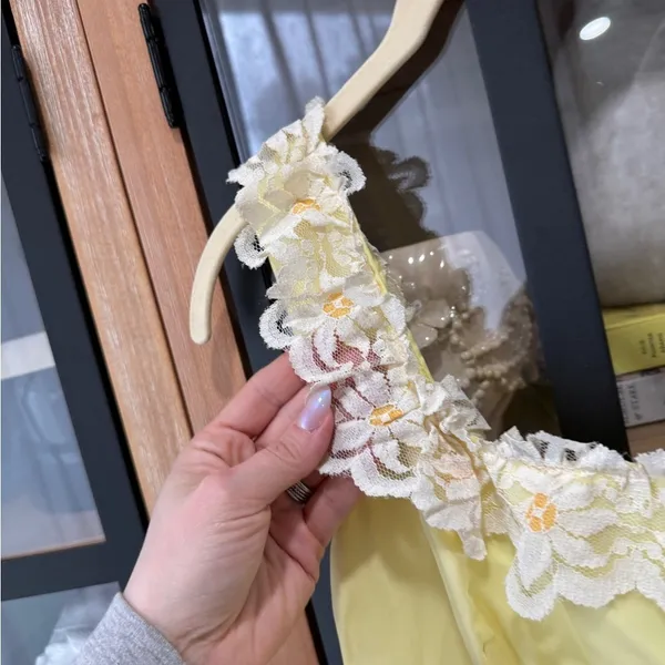 Nanette Lepore Vintage 1960s Nadine Lace Gown Union Made ILGWU Maxi Party Dress daisy flowers - Image 9