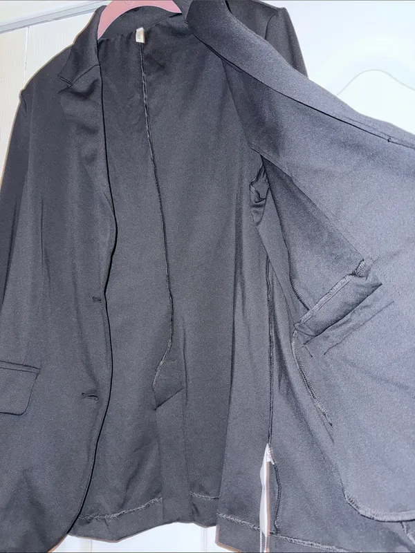 HALARA Black Single-Breasted Blazer with Flap Pockets - Image 7