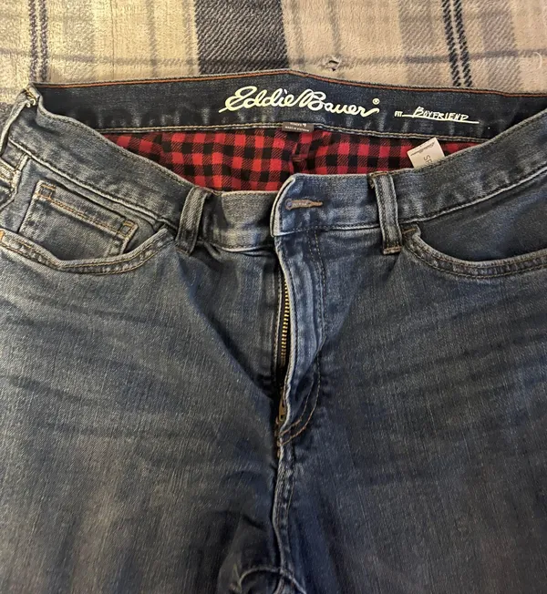 Eddie Bauer Flannel Lined Boyfriend Jeans - Image 3