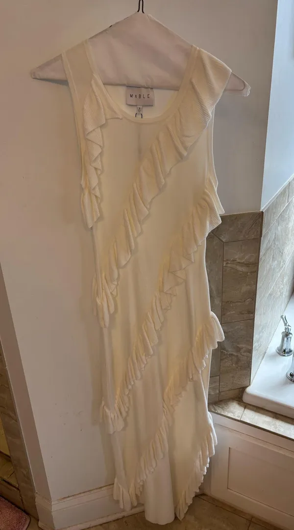 Boutique Landry Asymmetric Ruffle Knit Midi Dress - Image 2