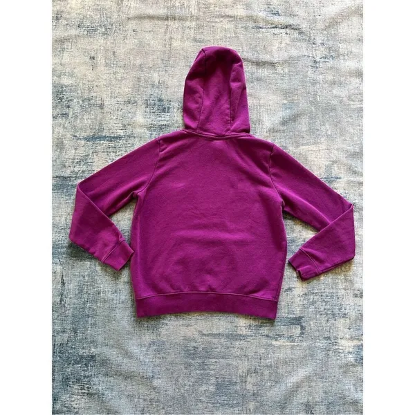 Nike Fuchsia Purple White Logo Club Pullover Fleece Hoodie Women's Small - Image 2