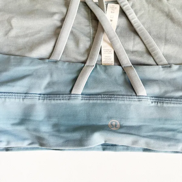 Lululemon Womens Energy Long Line Sports Bra Utility Blue Blue Cast Gym Size 10 - Image 5
