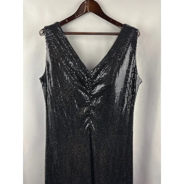 Women’s Ulla Popken Size 18 Black Sequin Evening Dress - Image 2