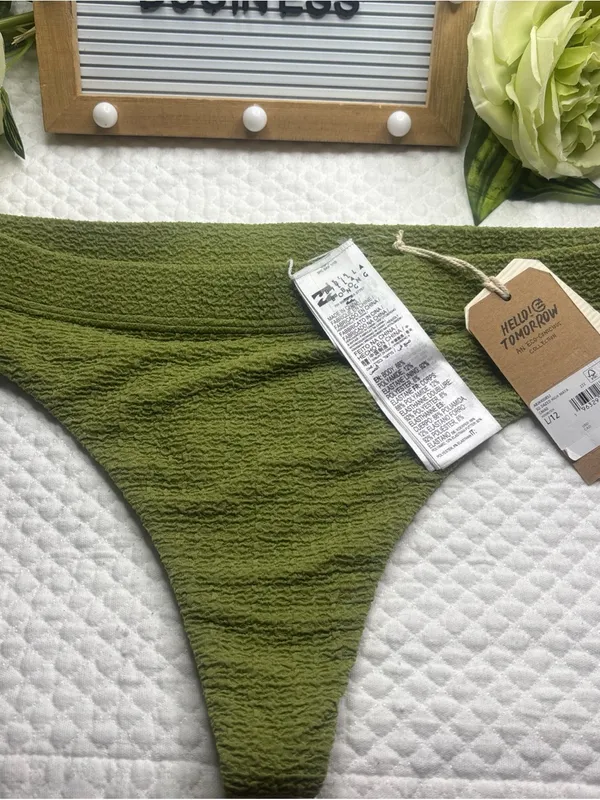 NWT Billa Bong So Dazed High Maya Bikini Bottoms Simply Coverage Green Eyes Larg - Image 3