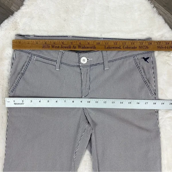 Grane Y2K Seersucker Stripe Low Rise Wide Leg Trouser Pants Blue White Juniors‎ - Image 11