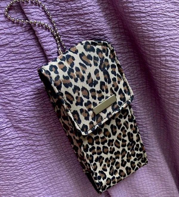 Leopard Print Bag/Case Tan - Image 10