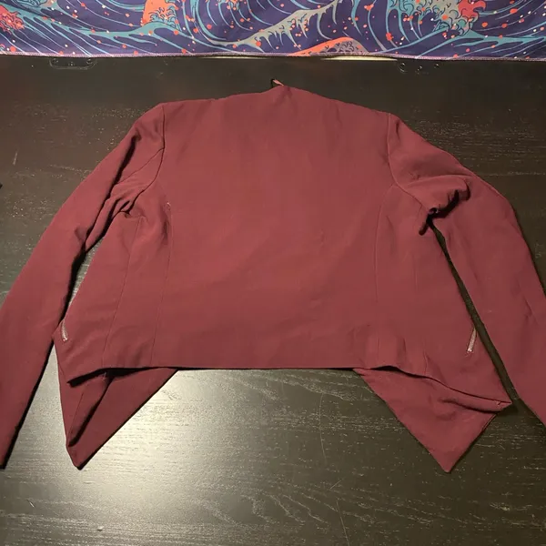 H&M Wine Open-Front Blazer with Zip Pockets - Image 5