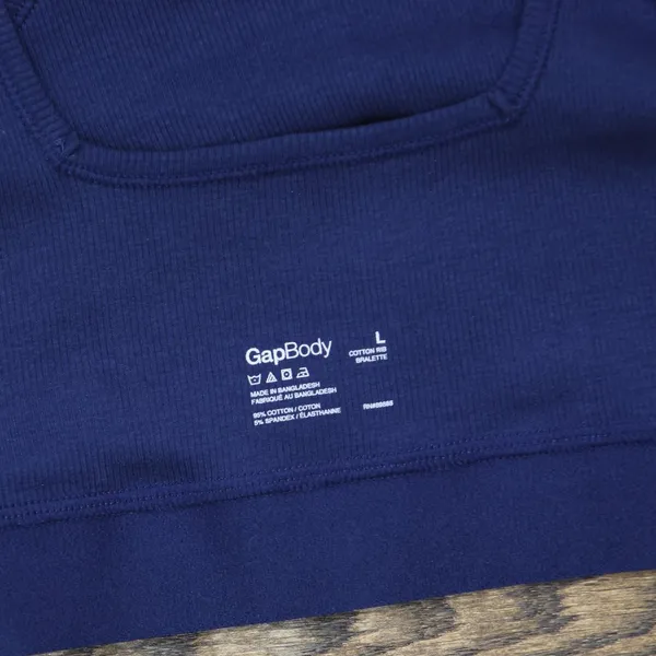 NWT Gap Body Logo Comfort Square-Neck Knit Bralette GPW01052 Elysian Blue L - Image 5