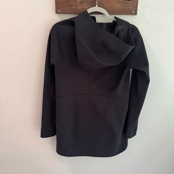 Lululemon Glyde Along Black Hooded Softshell Full‎ Zip Jacket Womens Size 4 - Image 5