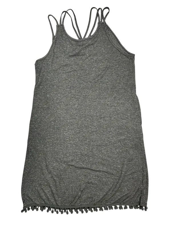 CUPSHE Gray Pom Pom Trim Swim Cover Up Dress Strappy Back Size Small NW - Image 2