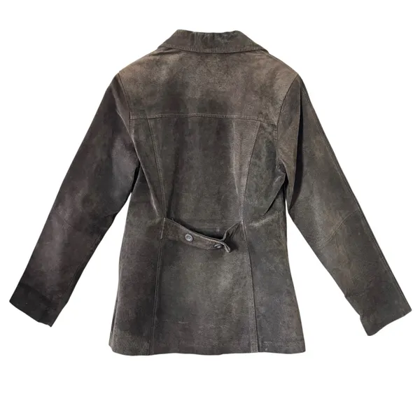 Wilson’s Leather Maxima Brown Suede Leather Jacket Women’s Size M Button Front - Image 3