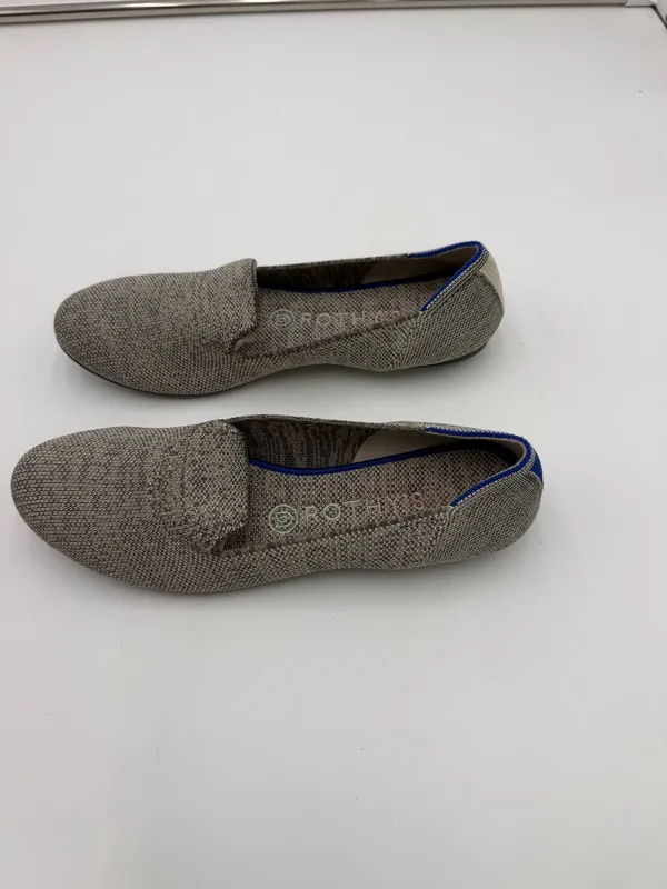 Rothy’s Women’s Size 8 Gray Knit Loafers Flats Blue Stripe Washable Shoes - Image 3
