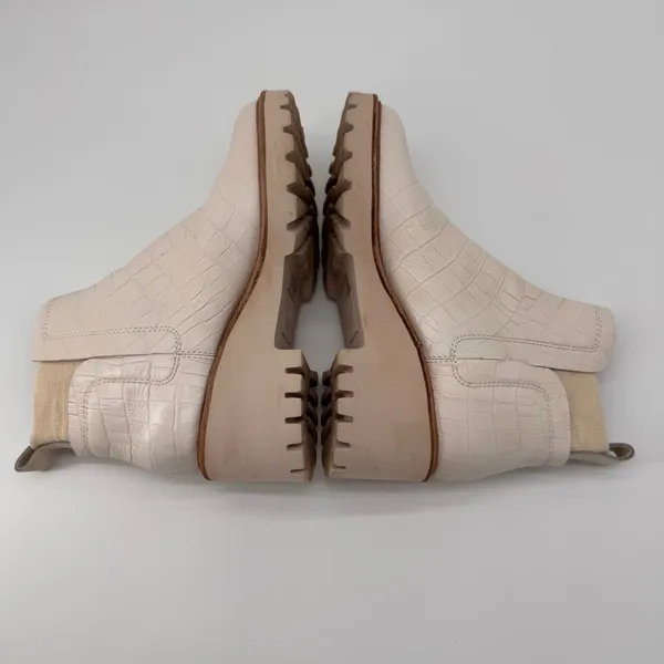 Dolce Vita Huey H2O Cream Ivory Croc Leather Block Heel Chelsea Ankle‎ Boots 6.5 - Image 8