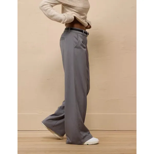 American Eagle‎ Stretch Poppy Trouser Pleated Wide Leg Pants Career Size 000 - Image 2
