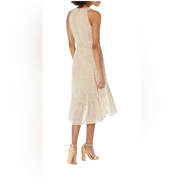 Tommy Hilfiger Womens Size 6 NEW High Low Tan Cream Flowy Halter Dress - Image 2