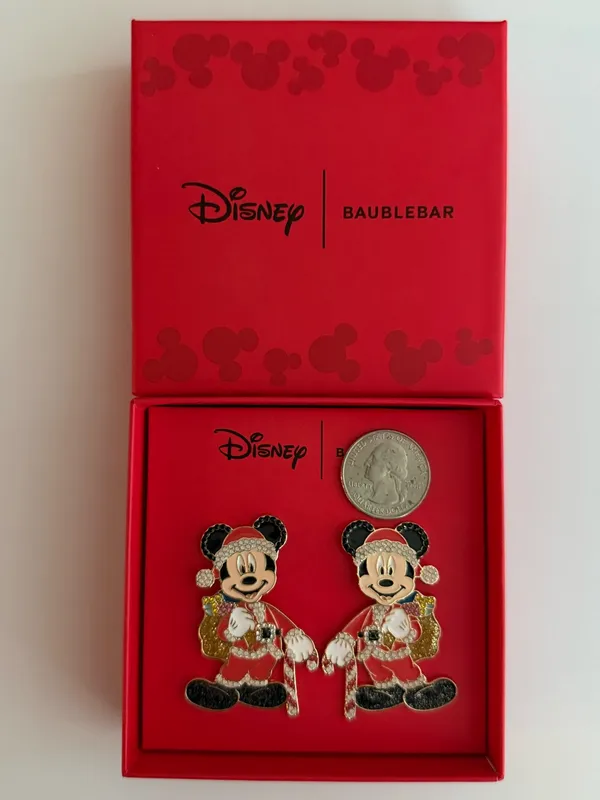 Disney nwt x BaubleBar Red Mickey Mouse Holiday Earrings Christmas - Image 3