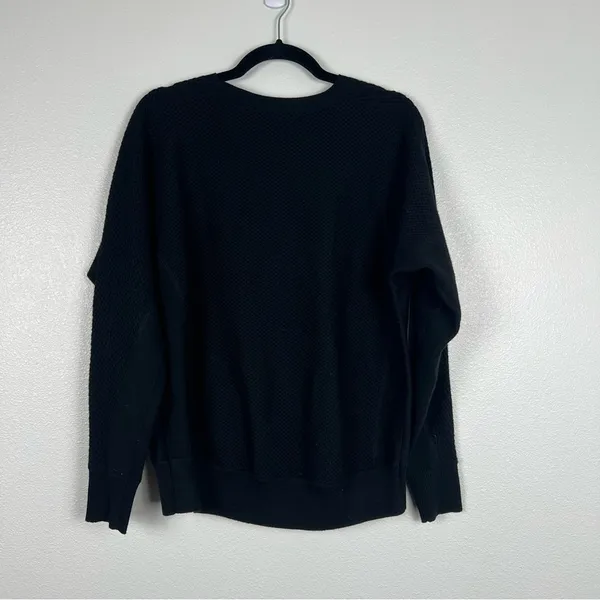 Athleta Waffle Knit Sweater Black Sz‎ S - Image 6