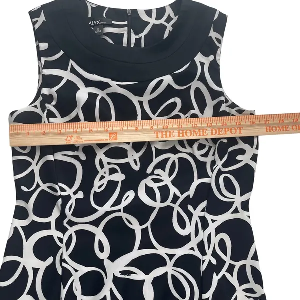 ALYX Dress Women's Size 6‎ Sleeveless Black White Mod Circle Print Career - Image 8