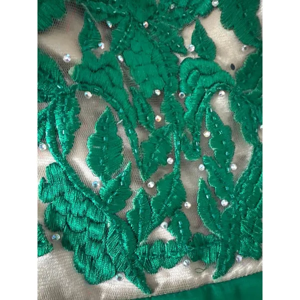 Sherri Hill Emerald green beaded flower, sweetheart, homecoming dress medium - Image 4