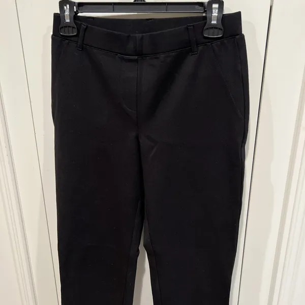 Quince Womens Ultra-Stretch Ponte Straight Leg Pants Black‎ Pull On Capsule - Image 2