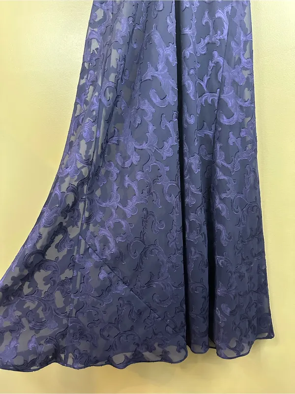 Vintage 90s Victoria’s Secret Gold Label Purple Maxi Slip Dress Sheer Scroll S - Image 7