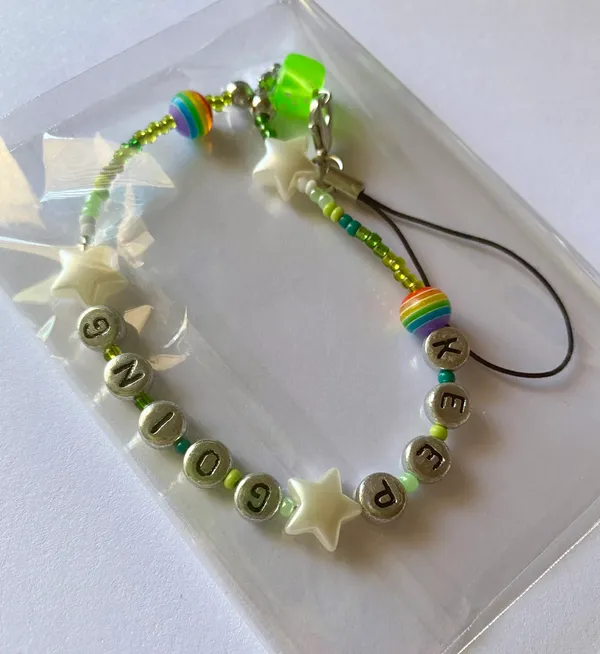 Handmade Y2k Kawaii “KEEP GOING” Phone Strap/charm/bag Accessory/display - Image 5