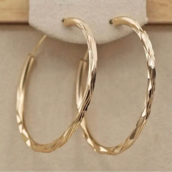 18K Gold Plated Gold Hoop Earrings for Women - Image 3