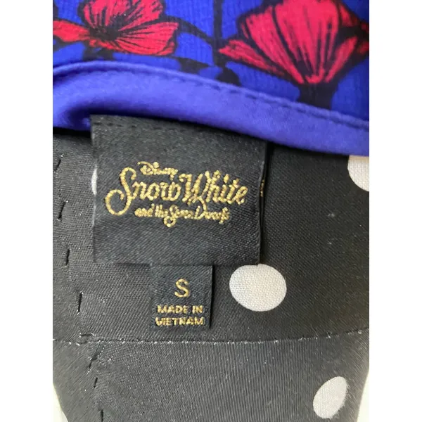 Disney Womens Dress Sz S Blue Red Floral Snow‎ White & The Seven Dwarfs Hi Low - Image 5